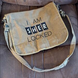 Rothco Brown Canvas Messenger Bag "I Am Sher Locked"